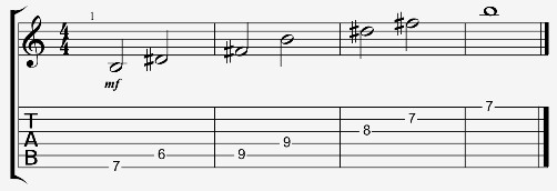 B major arpeggio